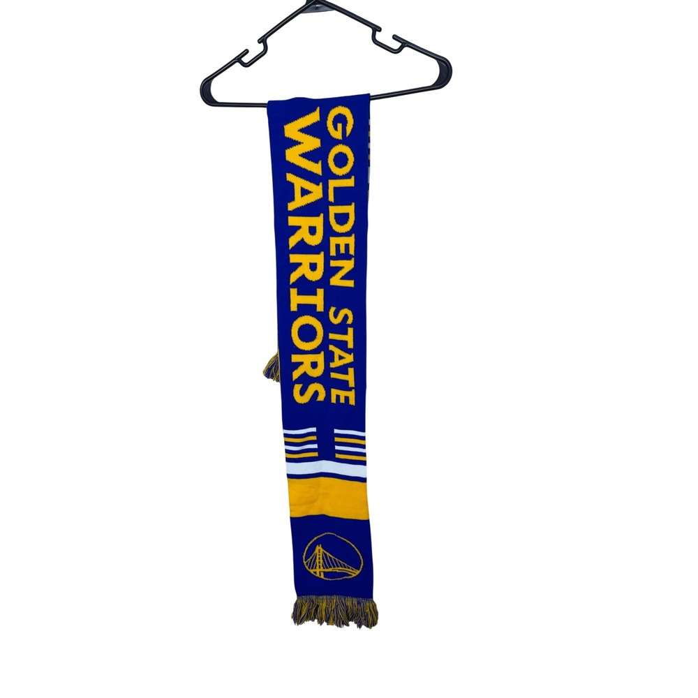 Ruffneck Golden State Warriors NBA Skyline Knit Scarf Blue Yellow One Size NWT